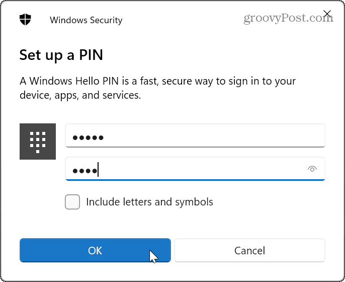 PIN to Sign into Windows 11