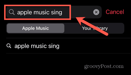 apple music sing search