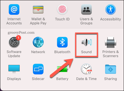 Opening the Sound Options menu on Mac